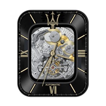 玛莎拉蒂Maserati光面黑机械内圈表盘.clock