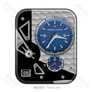 MAURICE LACROIX艾美黑边银色蓝色表盘.clock