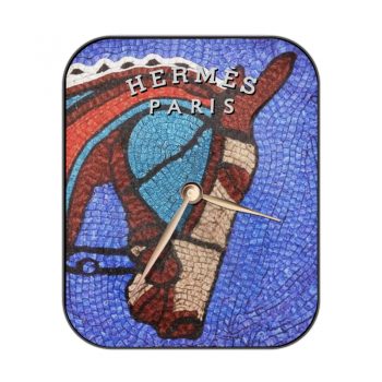 hermes爱马仕橙蓝色毕加索风格马表盘.clock