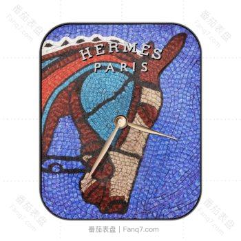 hermes爱马仕橙蓝色毕加索风格马表盘.clock