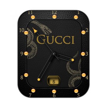 GUCCI古驰黑色蟒蛇印花表盘.clock