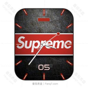 Supreme黑色底工业风logo表盘.clock