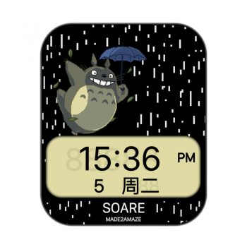 TOTORO 宫崎骏动画龙猫下雨撑伞表盘.clock