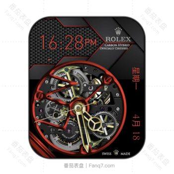 劳力士黑色蜂窝机械旋转炫酷表盘.clock