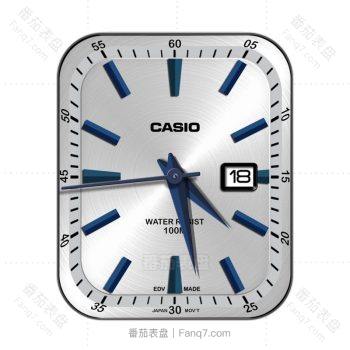casio卡西欧银色蓝色刻度高级表盘.clock