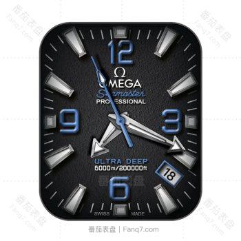 OMEGA 欧米茄ULTRA DEEP PLANET OCEAN酷蓝黑白高级简约表盘.clock
