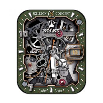 rolex劳力士绿色边机械旋转炫酷表盘.clock