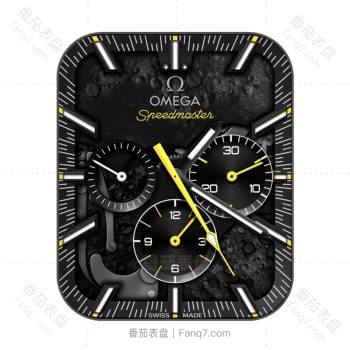 OMEGA欧米茄超霸系列黑黄超酷月之暗面表盘.clock