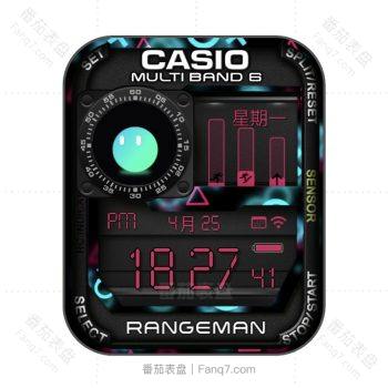 CASIO卡西欧未来风红绿科幻小精灵球表盘.clock