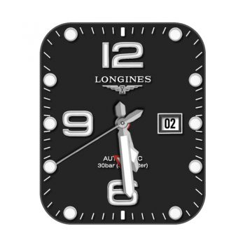 longines 康鉑系列酷黑大数字时间表盘.clock