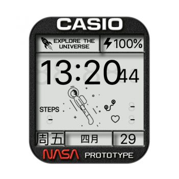 卡西欧CASIO Prototype 新版太空人灰色动态表盘.clock
