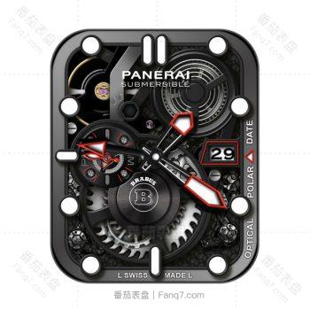 沛纳海PANERAI BRABUS Black Ops重力飞陀黑色动机械表盘.clock