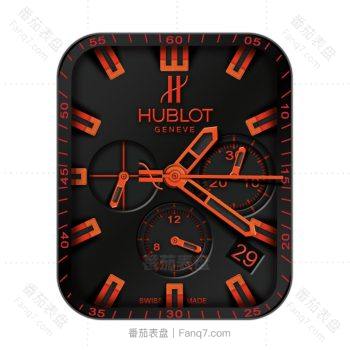 HUBLTO宇舶亮红色黑底三盘表盘.clock