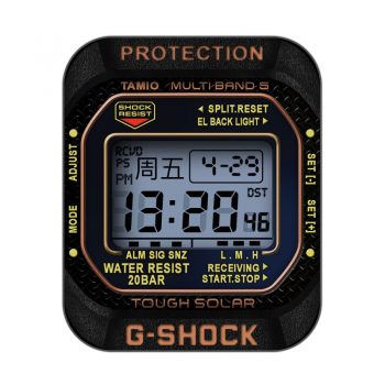 卡西欧CASIO TOUGH SOLAR黑色炫酷复古表盘.clock