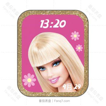 芭比娃娃Barbie Simple《芭比之时尚奇迹》动画片粉色主题表盘.clock
