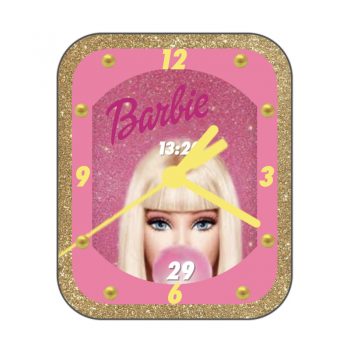 芭比娃娃Bubblegum Barbie 1芭比之时尚奇迹》动画片粉色主题表盘.clock