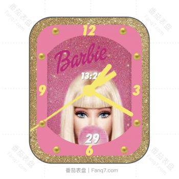 芭比娃娃Bubblegum Barbie 1芭比之时尚奇迹》动画片粉色主题表盘.clock