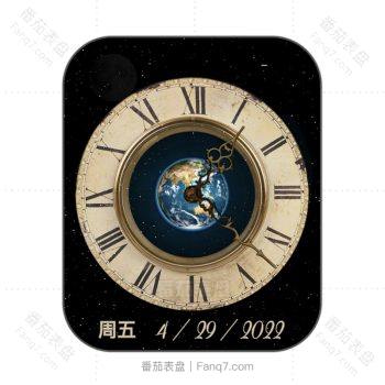 Time piece黑色星空美丽地球表盘.clock