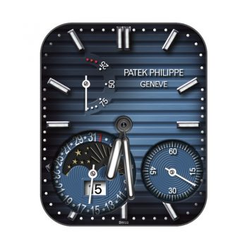 PATEK PHILIPPE百达翡丽酷黑深蓝鹦鹉螺三盘月相表盘.clock
