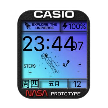 卡西欧CASIO Prototype 新版卡通蓝色太空人表盘.clock