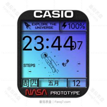 卡西欧CASIO Prototype 新版卡通蓝色太空人表盘.clock