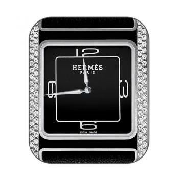 hermes爱马仕黑色底钻石边表盘.clock