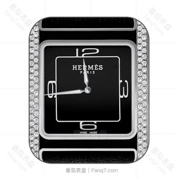 hermes爱马仕黑色底钻石边表盘.clock