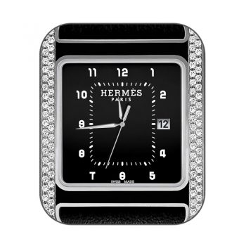 hermes爱马仕黑色底钻石边表盘.clock