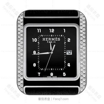 hermes爱马仕黑色底钻石边表盘.clock