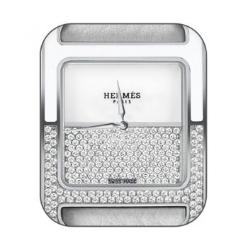 hermes爱马仕白色底碎钻表盘.clock