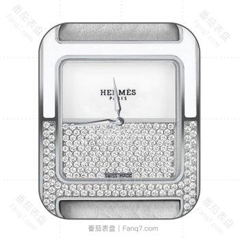 hermes爱马仕白色底碎钻表盘.clock