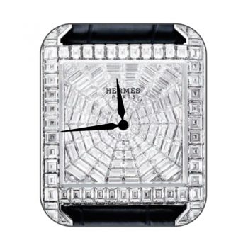 hermes爱马仕白色底水晶表盘.clock