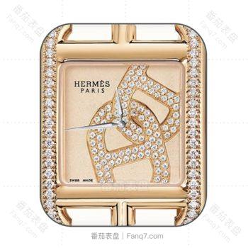 hermes爱马仕玫瑰金镶钻表盘.clock