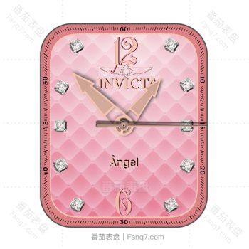 INVICTA 英氟他粉色方格表盘.clock