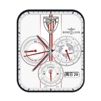 百年灵白灰红三盘盾牌logo高级表盘.clock