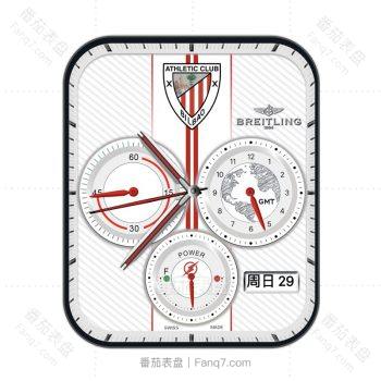 百年灵白灰红三盘盾牌logo高级表盘.clock