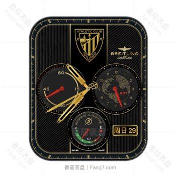 百年灵酷黑金三盘盾牌logo高级表盘.clock