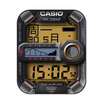 卡西欧CASIO GLX150-04科技灰边经典表盘.clock
