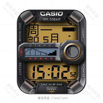 卡西欧CASIO GLX150-04科技灰边经典表盘.clock