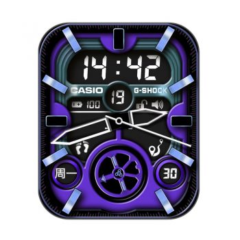 casio卡西欧G-shock Custom 高级蓝紫视觉冲击表盘.clock