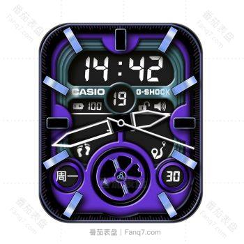 casio卡西欧G-shock Custom 高级蓝紫视觉冲击表盘.clock