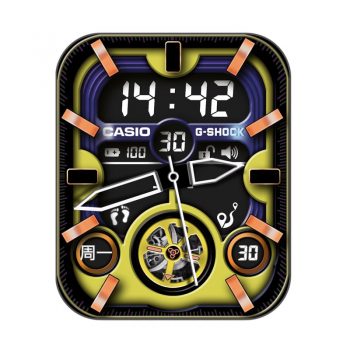 casio卡西欧G-shock Custom 高级紫黄视觉冲击表盘.clock