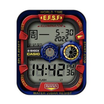 casio卡西欧G-shock Custom 高级红蓝视觉冲击表盘.clock