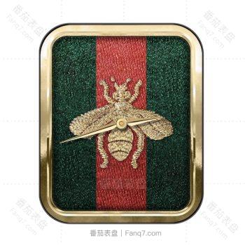 GUCCI古驰红绿条纹金边蜜蜂表盘.clock