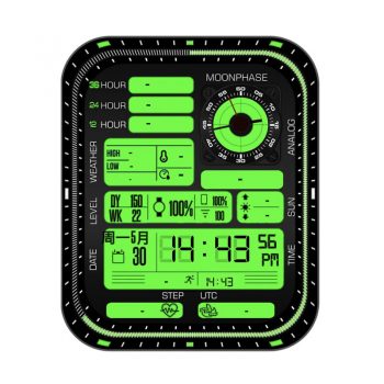 new degital edition bleu mode by WAW天气户外绿色表盘.clock