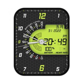 酷黑蜂窝绿电子屏半辐射表盘.clock