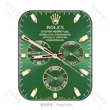 ROLEX劳力士光滑绿金属三盘高级表盘.clock