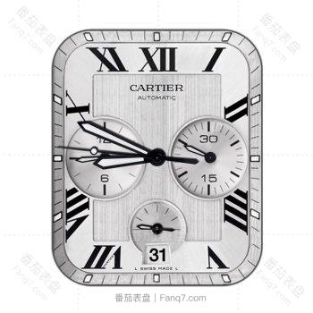 卡地亚复古三盘放射罗马数字表盘.clock