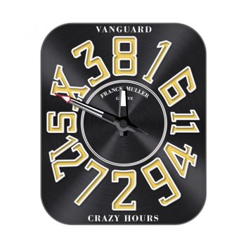 VANGUARD 酷黑拉丝大数字环形圆环简单表盘.clock