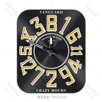 VANGUARD 酷黑拉丝大数字环形圆环简单表盘.clock